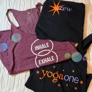 Manduka Purple and Black Tank Tops
